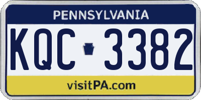 PA license plate KQC3382