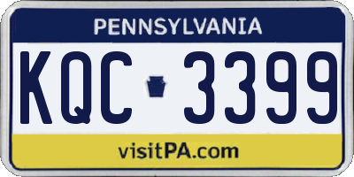 PA license plate KQC3399
