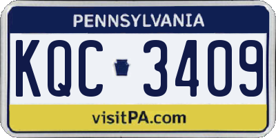 PA license plate KQC3409