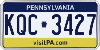 PA license plate KQC3427