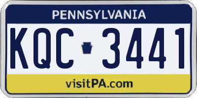 PA license plate KQC3441