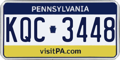 PA license plate KQC3448