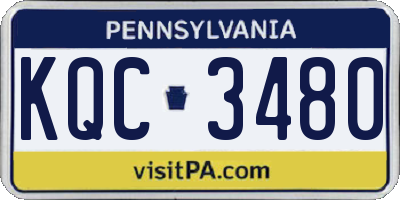 PA license plate KQC3480