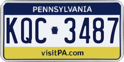 PA license plate KQC3487