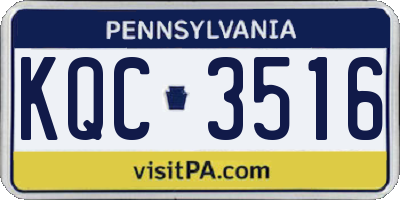 PA license plate KQC3516