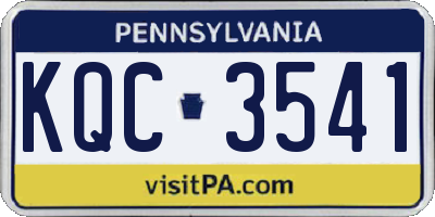 PA license plate KQC3541