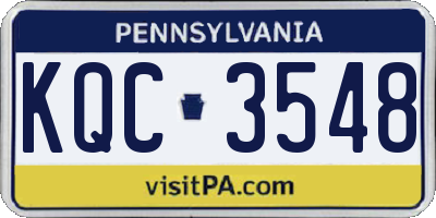 PA license plate KQC3548