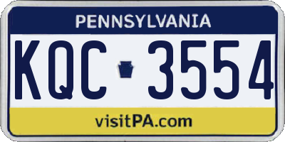 PA license plate KQC3554