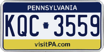 PA license plate KQC3559