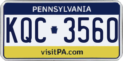 PA license plate KQC3560