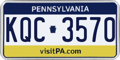 PA license plate KQC3570