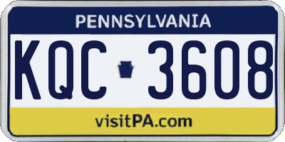 PA license plate KQC3608