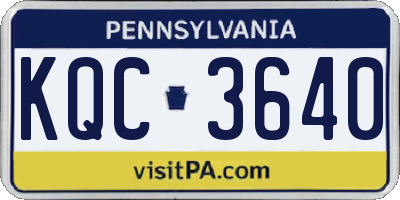 PA license plate KQC3640
