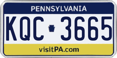 PA license plate KQC3665