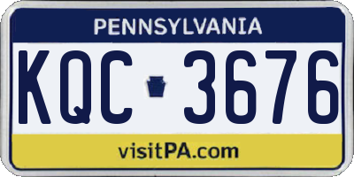 PA license plate KQC3676