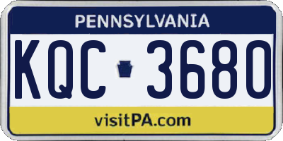 PA license plate KQC3680