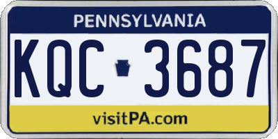 PA license plate KQC3687