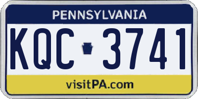 PA license plate KQC3741