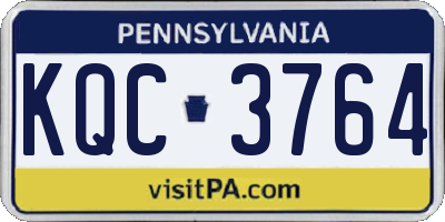 PA license plate KQC3764