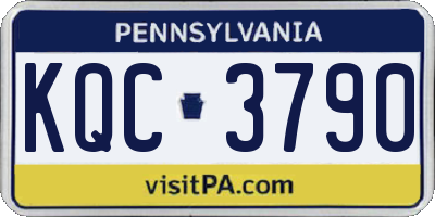 PA license plate KQC3790