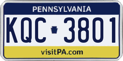 PA license plate KQC3801