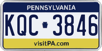 PA license plate KQC3846