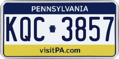 PA license plate KQC3857