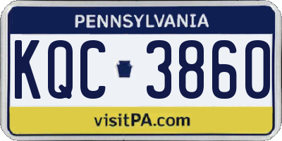 PA license plate KQC3860