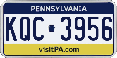 PA license plate KQC3956