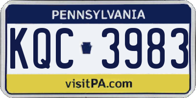 PA license plate KQC3983
