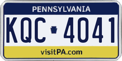 PA license plate KQC4041