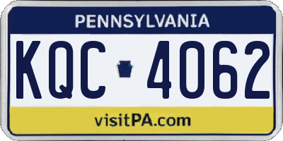 PA license plate KQC4062