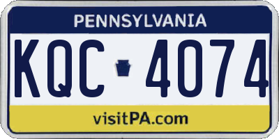 PA license plate KQC4074