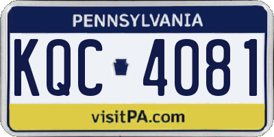 PA license plate KQC4081