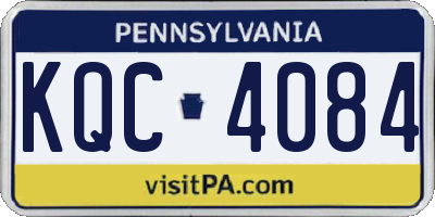 PA license plate KQC4084