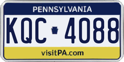 PA license plate KQC4088