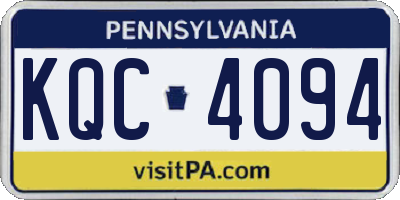 PA license plate KQC4094