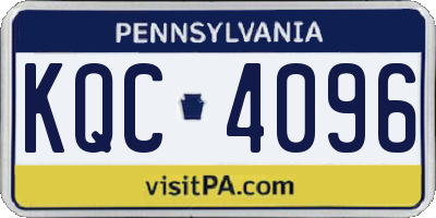 PA license plate KQC4096