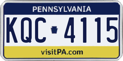 PA license plate KQC4115