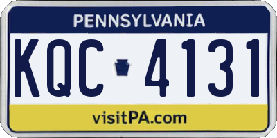PA license plate KQC4131