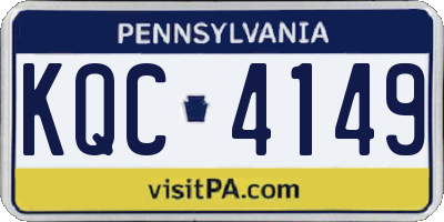 PA license plate KQC4149