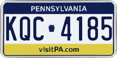 PA license plate KQC4185