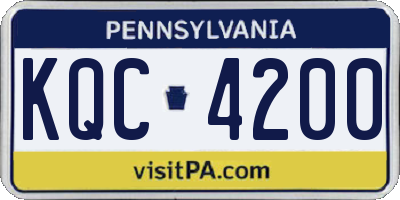 PA license plate KQC4200
