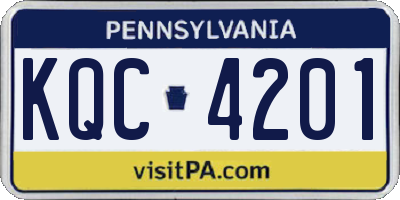 PA license plate KQC4201