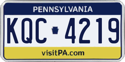 PA license plate KQC4219