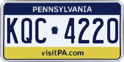PA license plate KQC4220