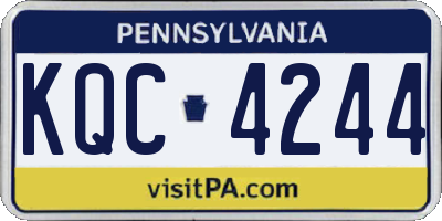 PA license plate KQC4244