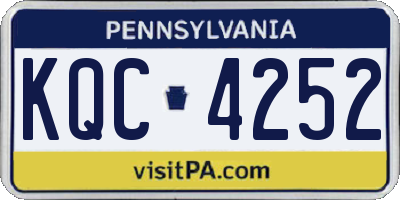 PA license plate KQC4252