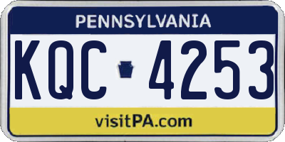 PA license plate KQC4253