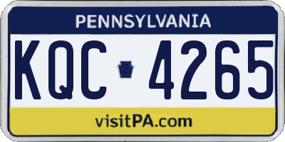 PA license plate KQC4265